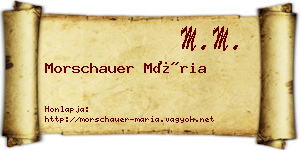 Morschauer Mária névjegykártya